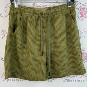Original Paperbacks shorts pockets waffle knit Textured Green Athletic Shorts